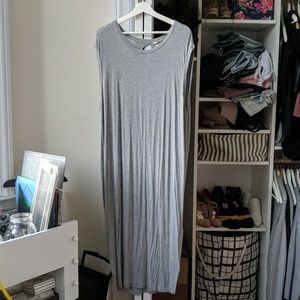UO Slit Open Back Grey Long Dress